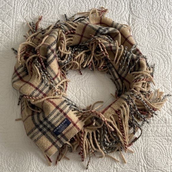 Burberry Happy Scarf Double Fringe Nova Check Lambswool Extra Long - Picture 13 of 15